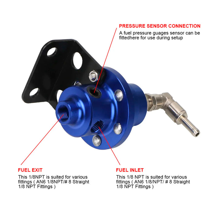 7 Colour Adjustable Fuel Pressure Regulator Kit