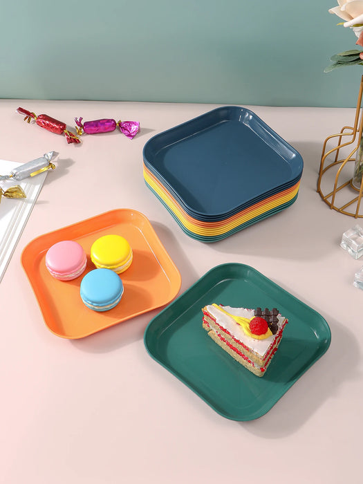 4 / 8 / 12 Piece Reusable Plastic Snack Plates Perfect For Home Camping Weddings And Parties