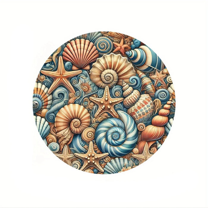 Coastal Iron Wall Art With Seashell Motifs 8-Inch Decor For Home Or Office