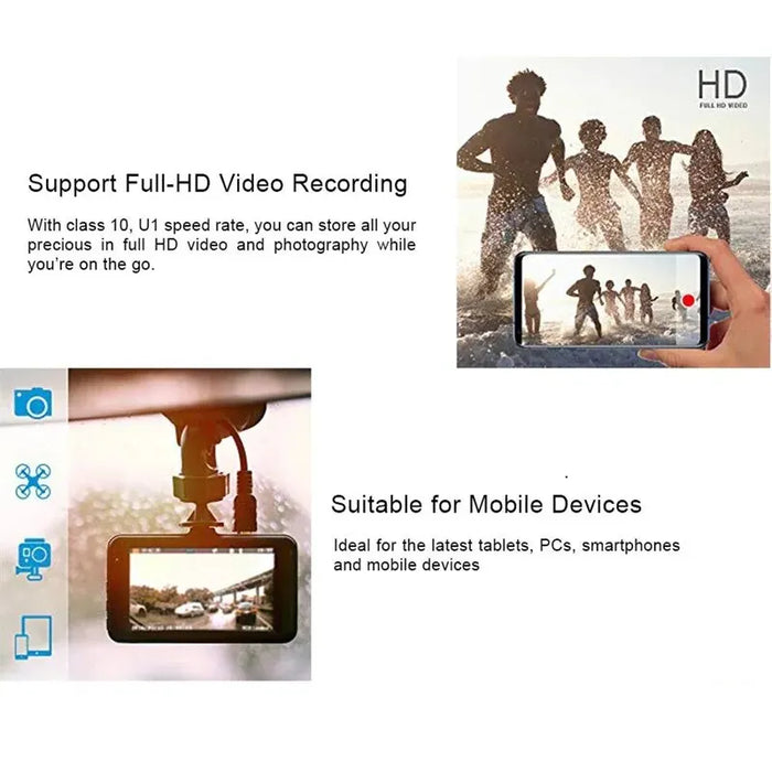 HP High Speed 256gb Micro Sd Card Class 10 4k Tf Mecard C10