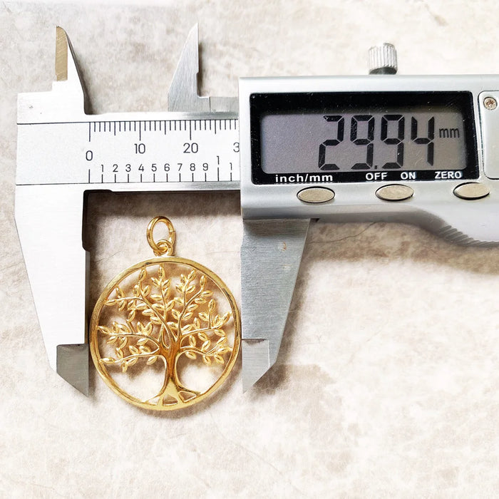 925 Sterling Silver Golden Tree Pendant Summer Fashion Jewelry For Women