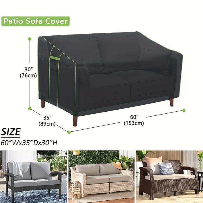 Waterproof Courtyard Sofa Cover Double Seat Heavy Duty 600D For Outdoor Use