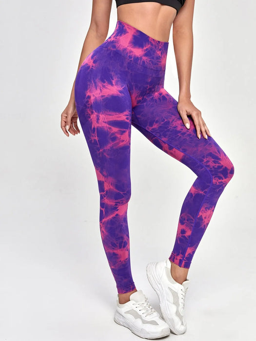 Seamless High Waist Tie Dye Yoga Pants for Women
