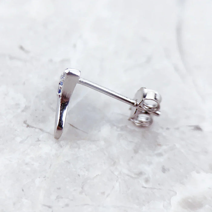 925 Sterling Silver Blue Stone Tail Fin Ear Studs Handcrafted