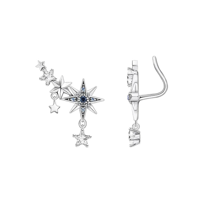 925 Sterling Silver Boho Star Ear Climber Earrings For Women