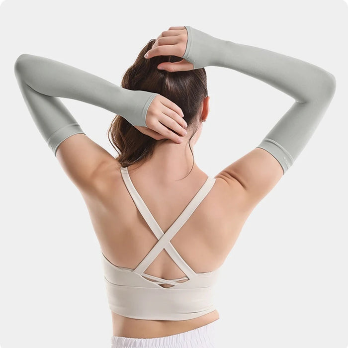 Pair of Sun Protection Arm Covers Cool Anti Uv Sleeves For Outdoor Activities