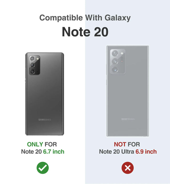 For Samsung Galaxy Note 20 Full Body Shockproof Armor Rugged Bumper Case With 2 Front Frames Built-In Screen Protector