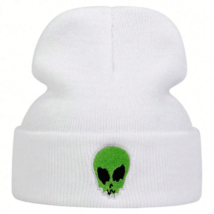 Alien Embroidery Beanie Unisex Winter Knit Hat For Hip Hop Style