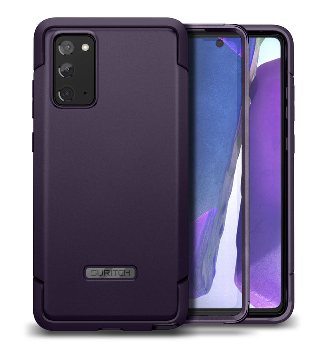 For Samsung Galaxy Note 20 Full Body Shockproof Armor Rugged Bumper Case With 2 Front Frames Built-In Screen Protector