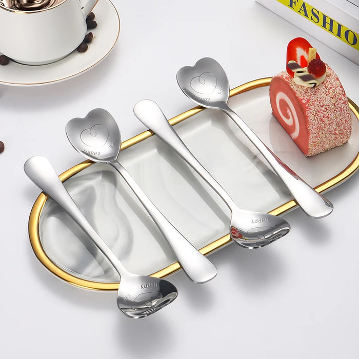 2 / 4 / 6 Piece Stainless Steel Love Spoon Set Perfect For Mother S Day & Holiday Parties