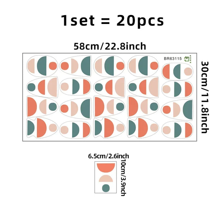 Boho Geometric Wall Decals 20Pcs Minimalist Nursery Stickers