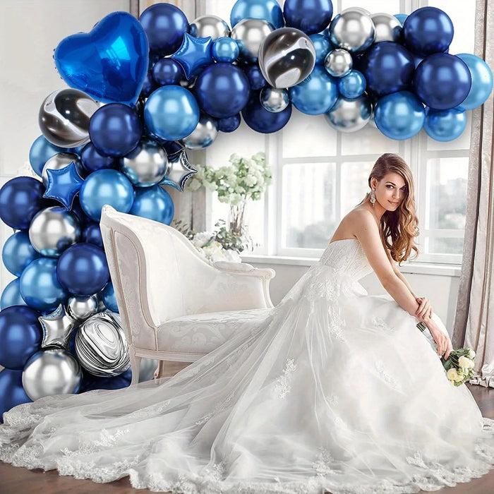 129Pcs Winter Blue Balloon Garland Arch Set Suitable For Themed Party Decorations Birthday Parties Anniversary Celebrations Etc