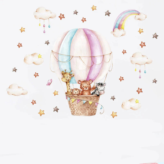Colourful Animal Balloon Wall Decals For Kids Room Decor