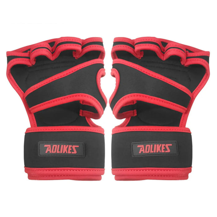 Silicone Gel Weight Lifting Gloves With Wrist Wraps Full Palm Protection For Gym Workout