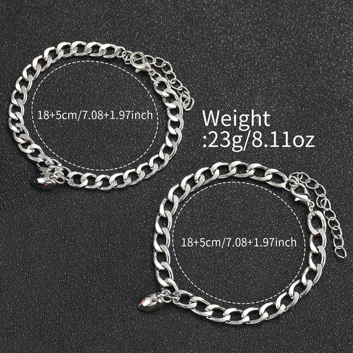 4 Piece Couple S Watch Set Heart Bracelets