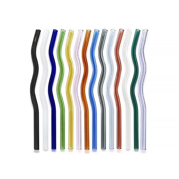 6 Piece Clear Glass Straws For Drinks Reusable Juice Smoothie Tea Tubes