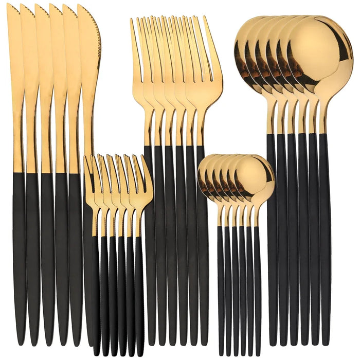 30 Piece Stainless Steel Cutlery Set For Western Dining Mirror Finish