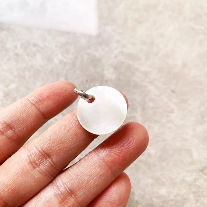 925 Sterling Silver Shell Disc Pendant Fashion Jewelry For Women