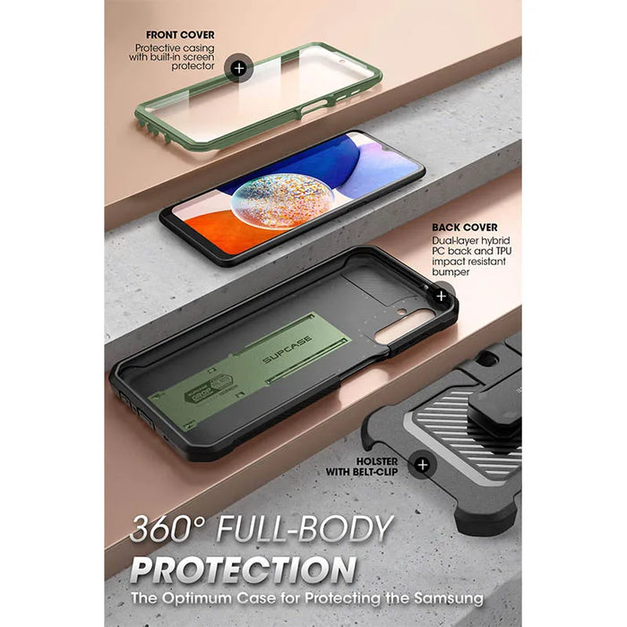 For Samsung Galaxy A14 5G 2023 Release Ub Pro Full-Body Rugged Holster Case With Built-In Screen Protector