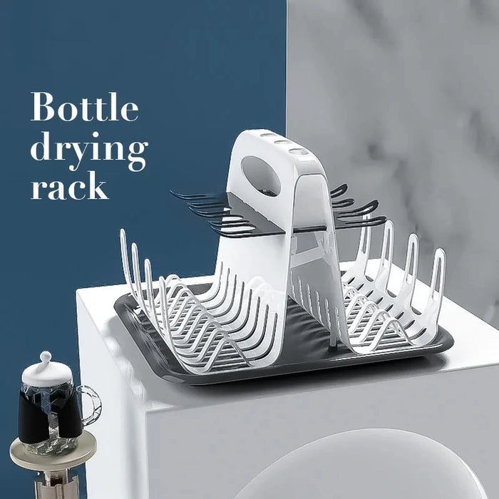 Portable Baby Bottle Drying Rack With Drain Tray