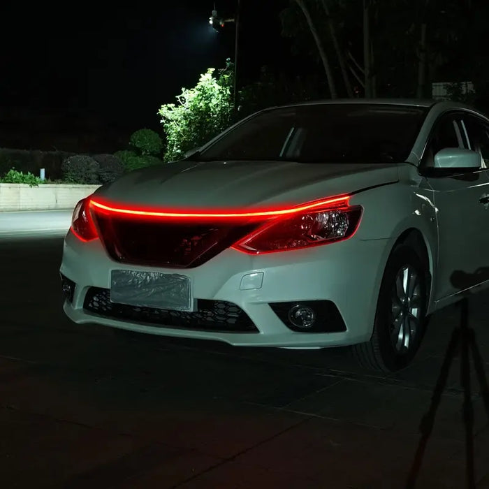 12V Led Car Hood Atmosphere Light Strip Waterproof Exterior Decoration For Headlights
