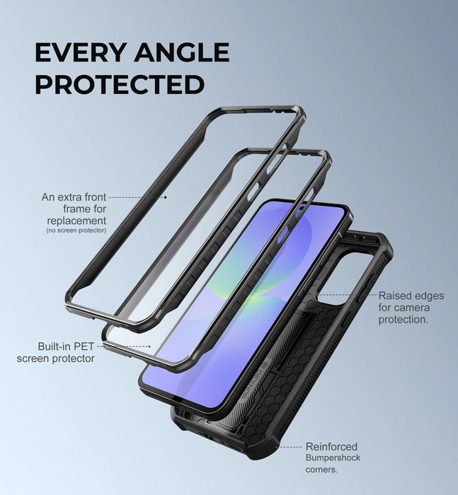 For Samsung Galaxy A36-5G Heavy Duty Military Grade Protection Shockproof Holder With Bulit-In Magnetic Slide Camera Case