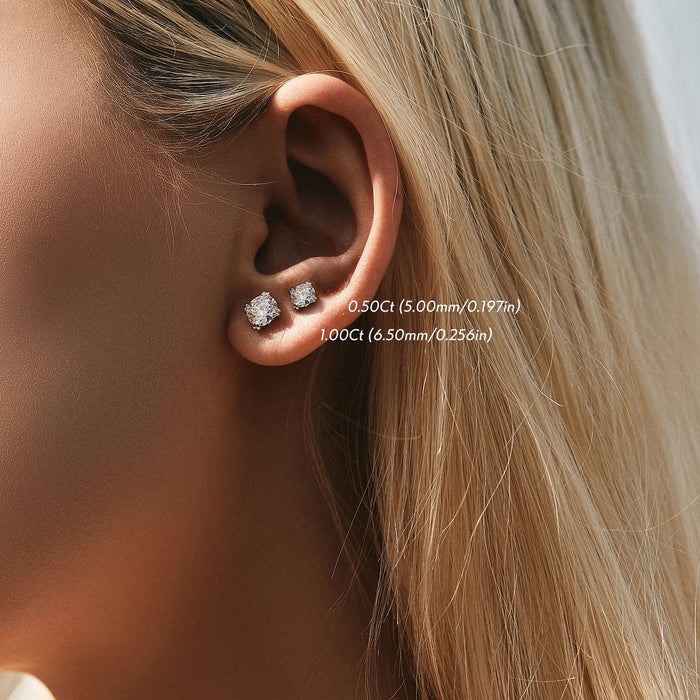 925 Sterling Silver 1Ct D Colour Moissanite Stud Earrings