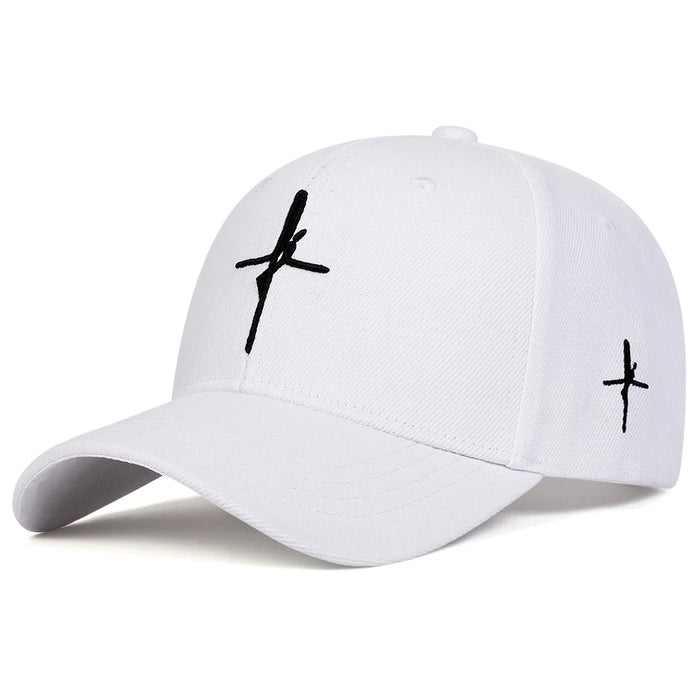 Embroidered Cross Baseball Cap Adjustable Sun Hat For Men & Women