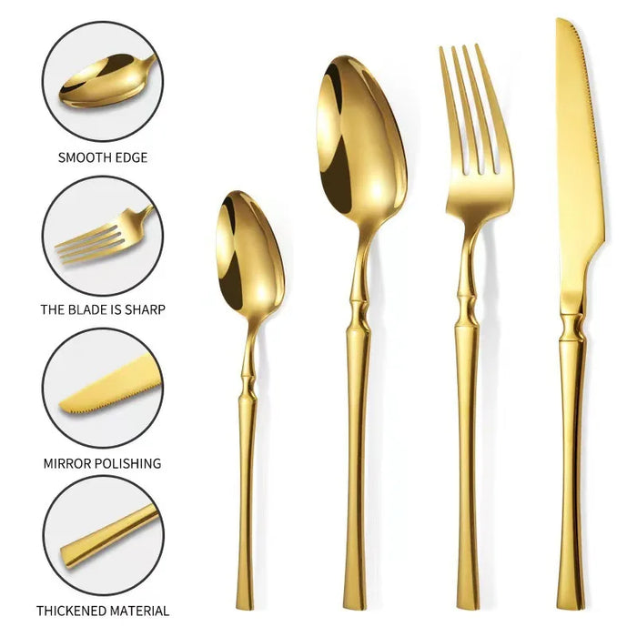 4 / 16 / 24 Piece Stainless Steel Cutlery Set For Restaurant Banquets