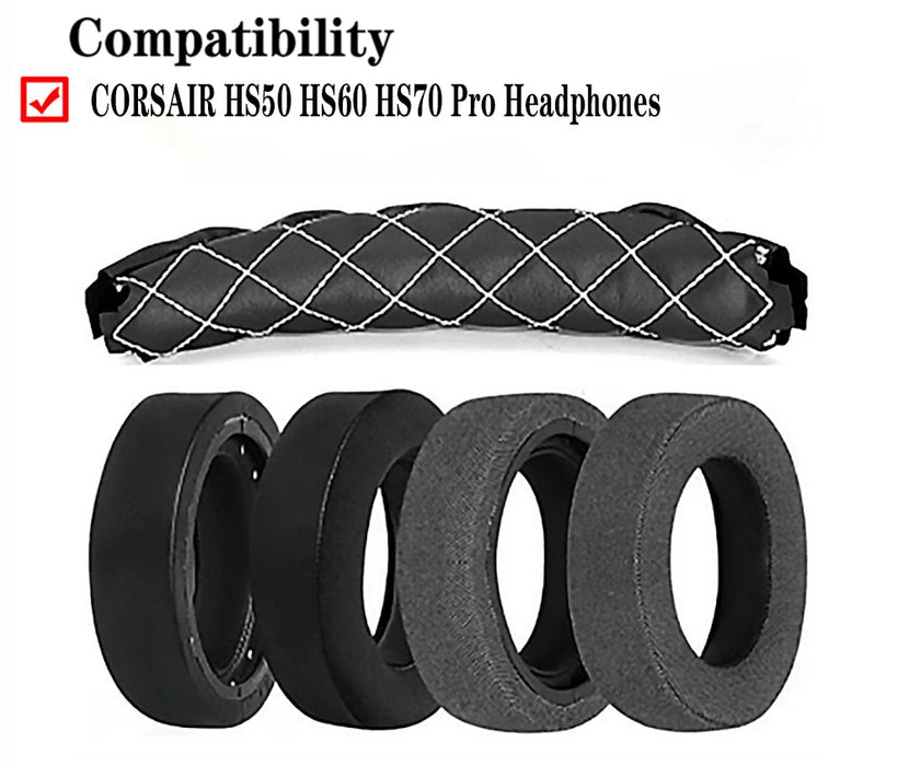 Pair of Thicker Fabric Earpads For Corsair Hs70 Hs50 Hs60 Pro Hs75 Xb Headphones