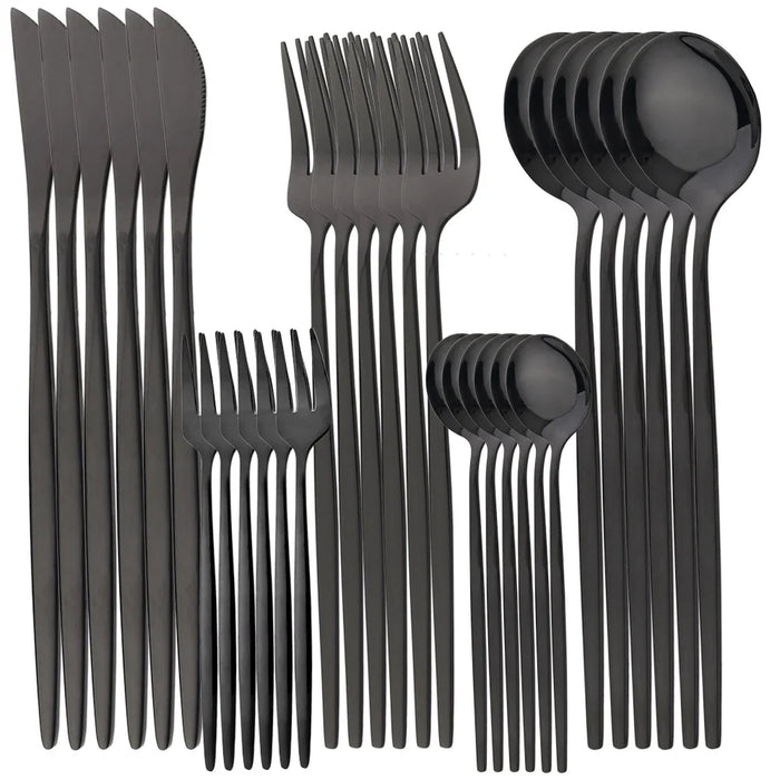 30 Piece Stainless Steel Cutlery Set For Western Dining Mirror Finish