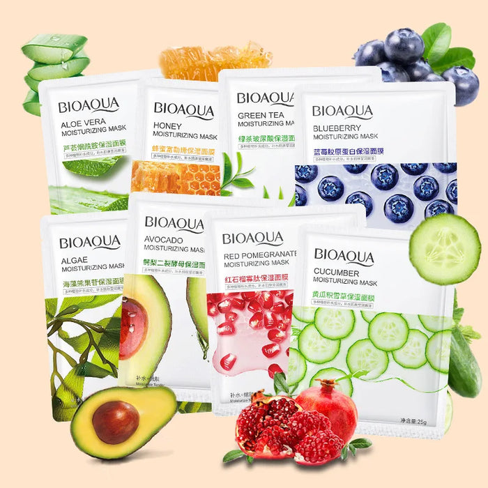 8 Piece Fruit Facial Masks For Moisturizing & Brightening Skin
