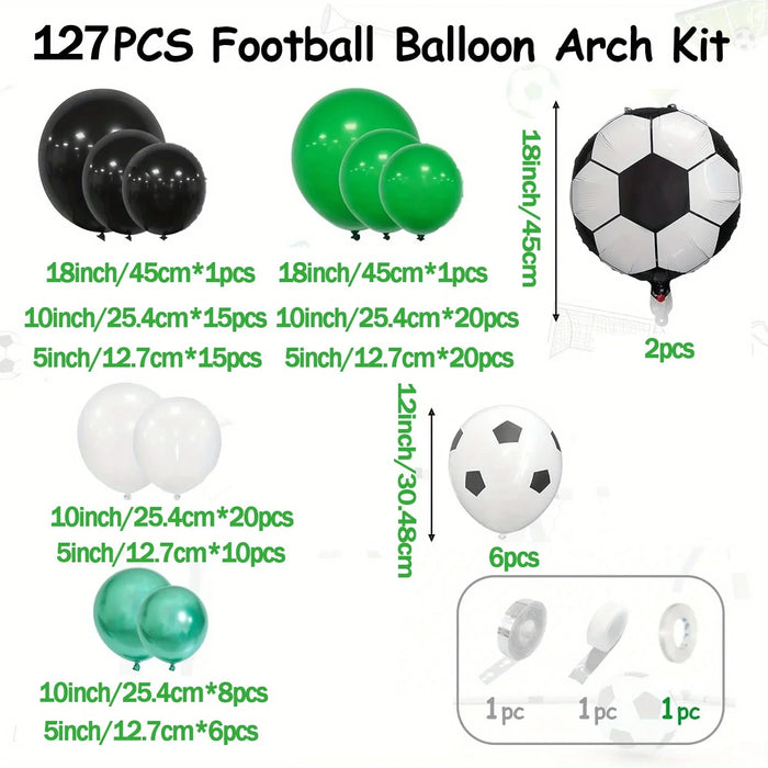 127 / 120Pcs Football Balloon Garland Arch Kit Sports Theme Party Decoration Birthday Decoration Celebration Decoration