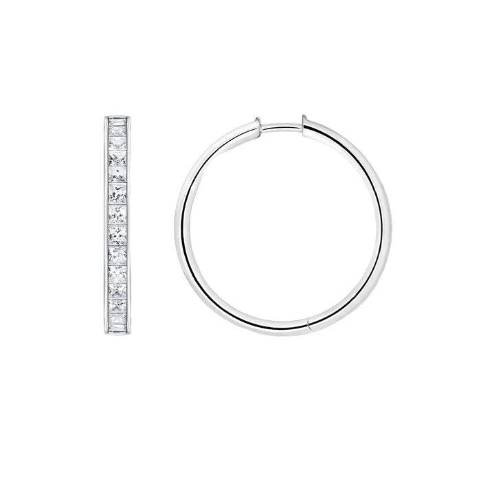 925 Sterling Silver Large Hinged Hoops Earrings Classic Creole Style For Women