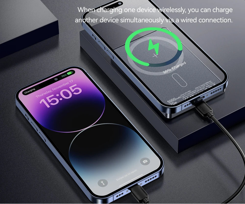 Thin Wireless Power Bank Magnetic 20W 5000Mah Portable Fast Charging External Battery For Magsafe For Iphone 15 14 13 12