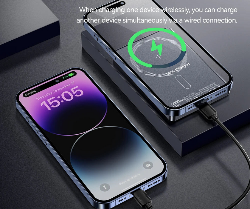 Thin Wireless Power Bank Magnetic 20W 5000Mah Portable Fast Charging External Battery For Magsafe For Iphone 16 15 14 13