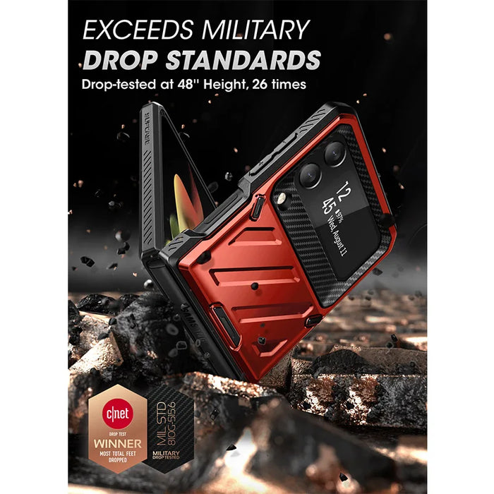 For Samsung Galaxy Z Flip 4 5G 2022 Release Ub Pro Full-Body Dual Layer Rugged Protective Case With Holster