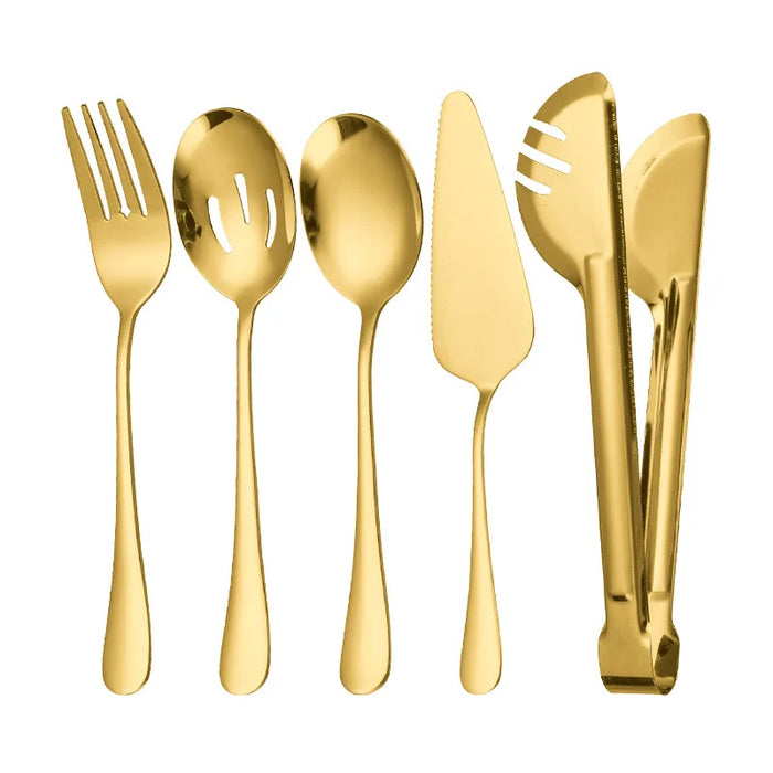 5 / 6 Piece Stainless Steel Serving Spoon Set For Family Dinners