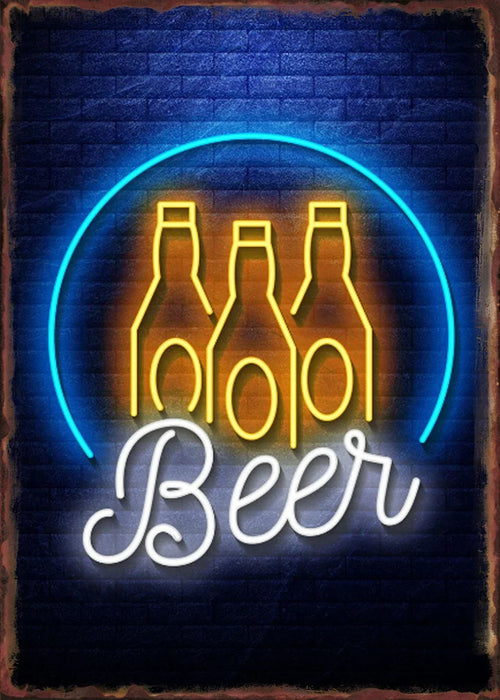 Retro Neon Food Sign Fast Food French Chips Fine Wine Coffee Shop Art