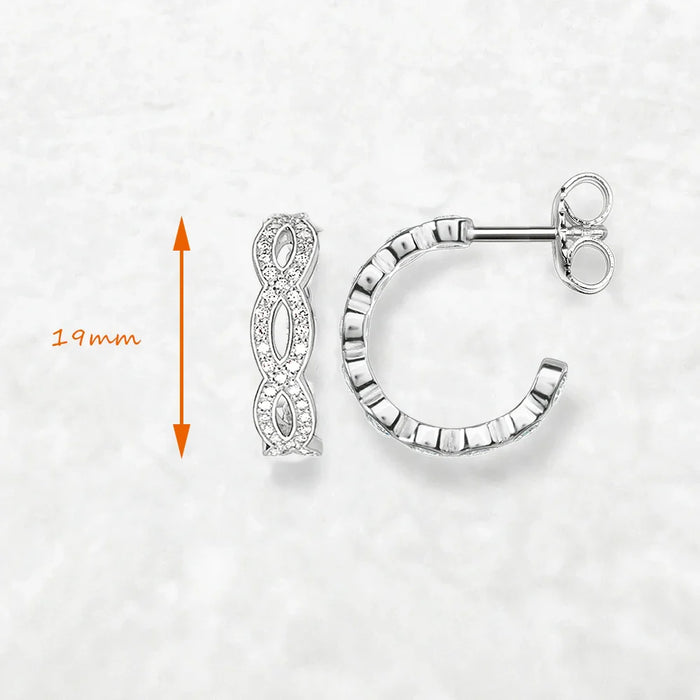 925 Sterling Silver Forever Love Hoop Earrings Real Romantic Gift For Women