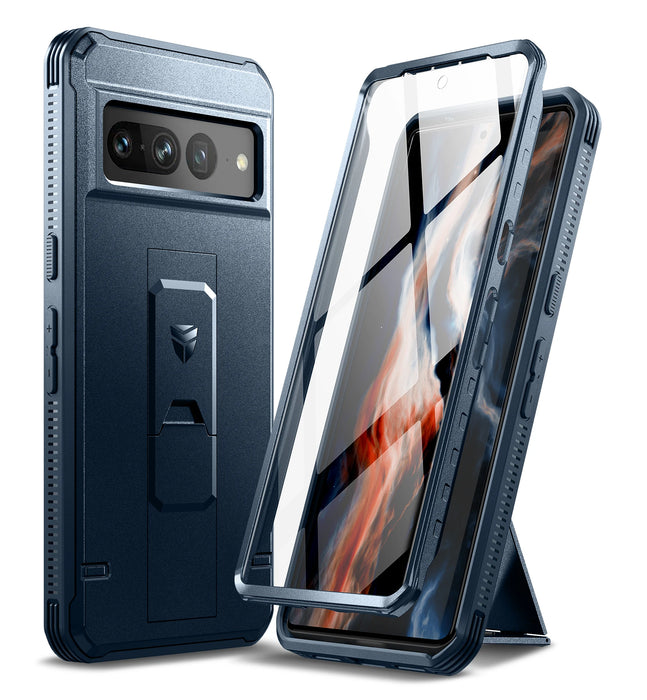 For Google Pixel 7 Pro Bumper Military Grade Armor Shockproof Shell Full Body Case Holder With Built In Screen Protector