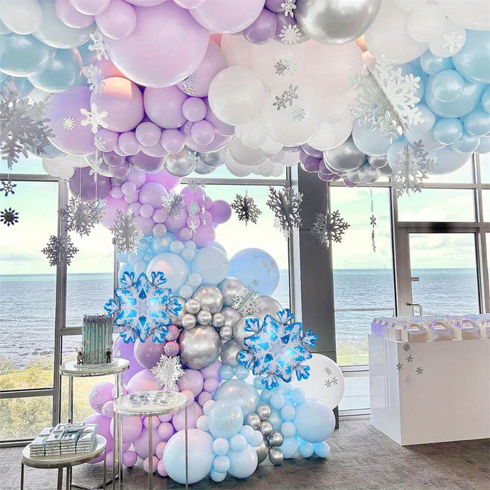 142Pcs Winter Wonderland Garland Set Suitable For Christmas Party Birthday Celebration Wedding Scene And Other Scene Layout
