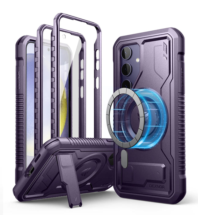 For Samsung Galaxy S24 Holder Magsafe Shockproof Rugged Bumper Case Protective With Built In Screen Protector