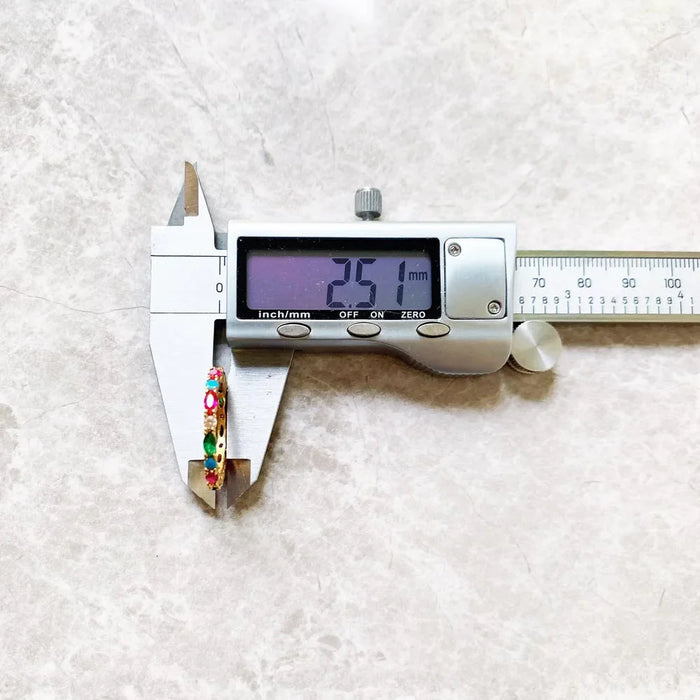 925 Sterling Silver Colourful Stones Ring Europe Style Fine Jewelry For Women Gold Colour