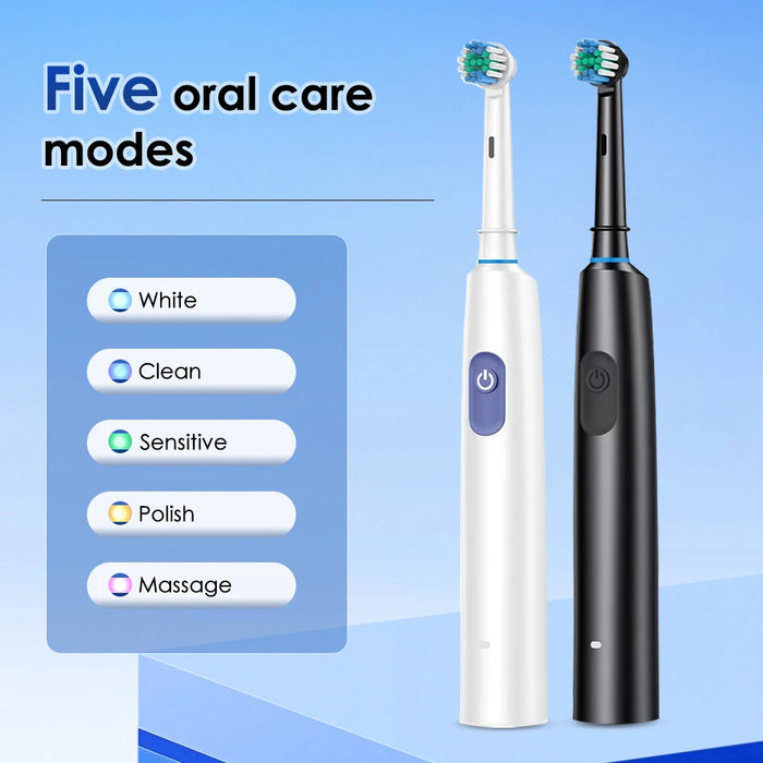 Rechargeable Electric Toothbrush With 4 Heads 5 Modes For Whitening Teeth