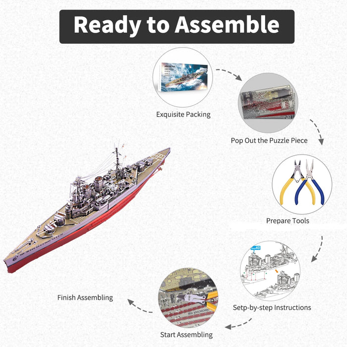 3D Battleship Model Puzzle Perfect Gift For Adults