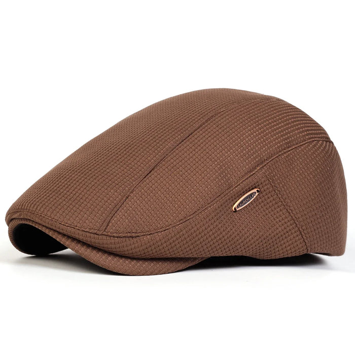Men Solid Color Newsboy Cap Spring / Autumn Flat Hip Hop Beret