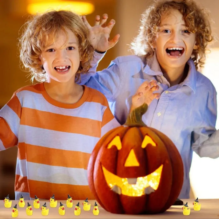 Resin Duck With Witch Hat For Miniature Crafts