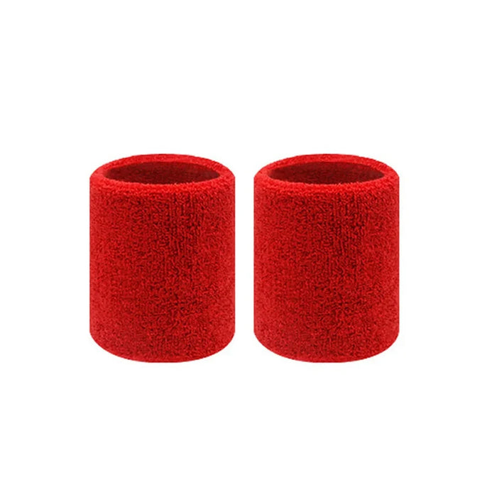 Pair of Sport Wristbands Cotton Sweatband For Tennis Basketball Running Gym