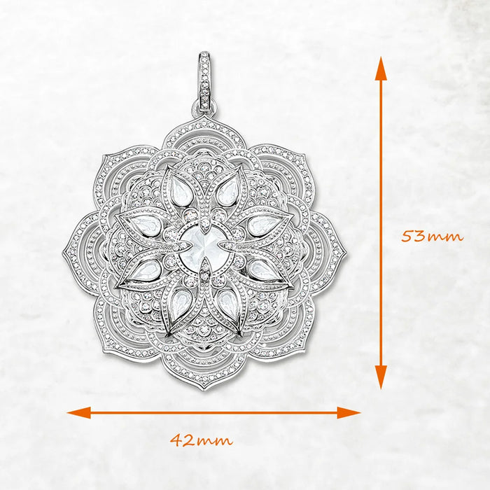 925 Sterling Silver Real Lotus Flower Pendant Romantic Gift For Women